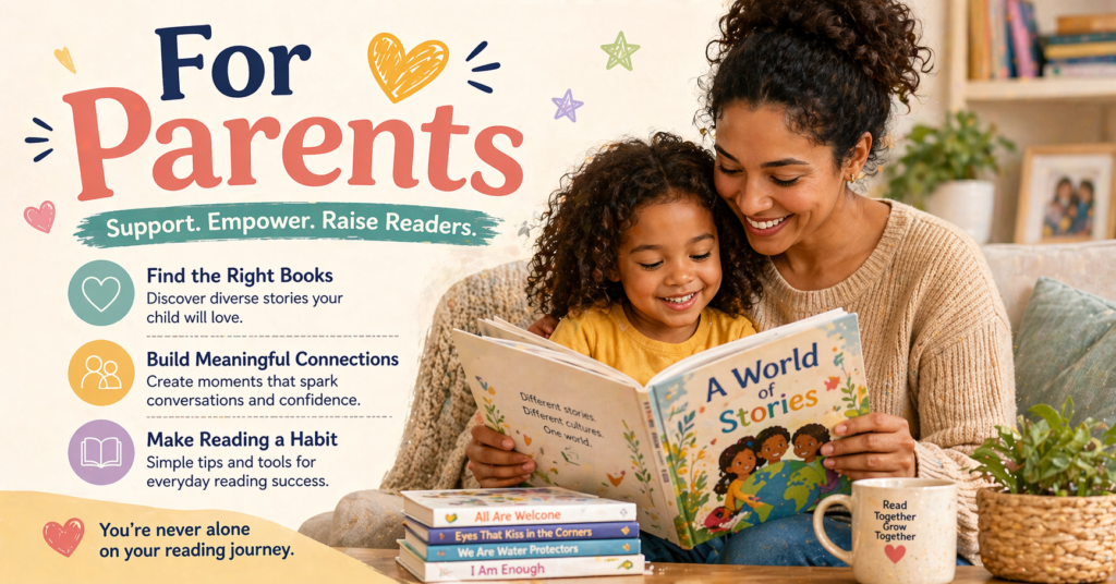 Mother and child reading book together. Image generated by AI