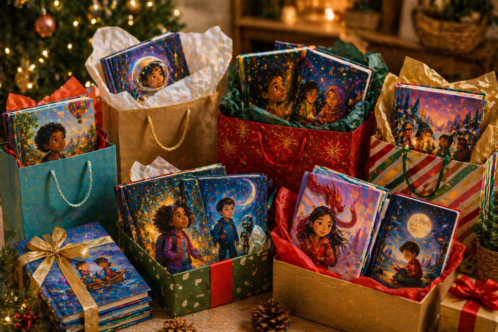 Gift idea books. Image generated by AI